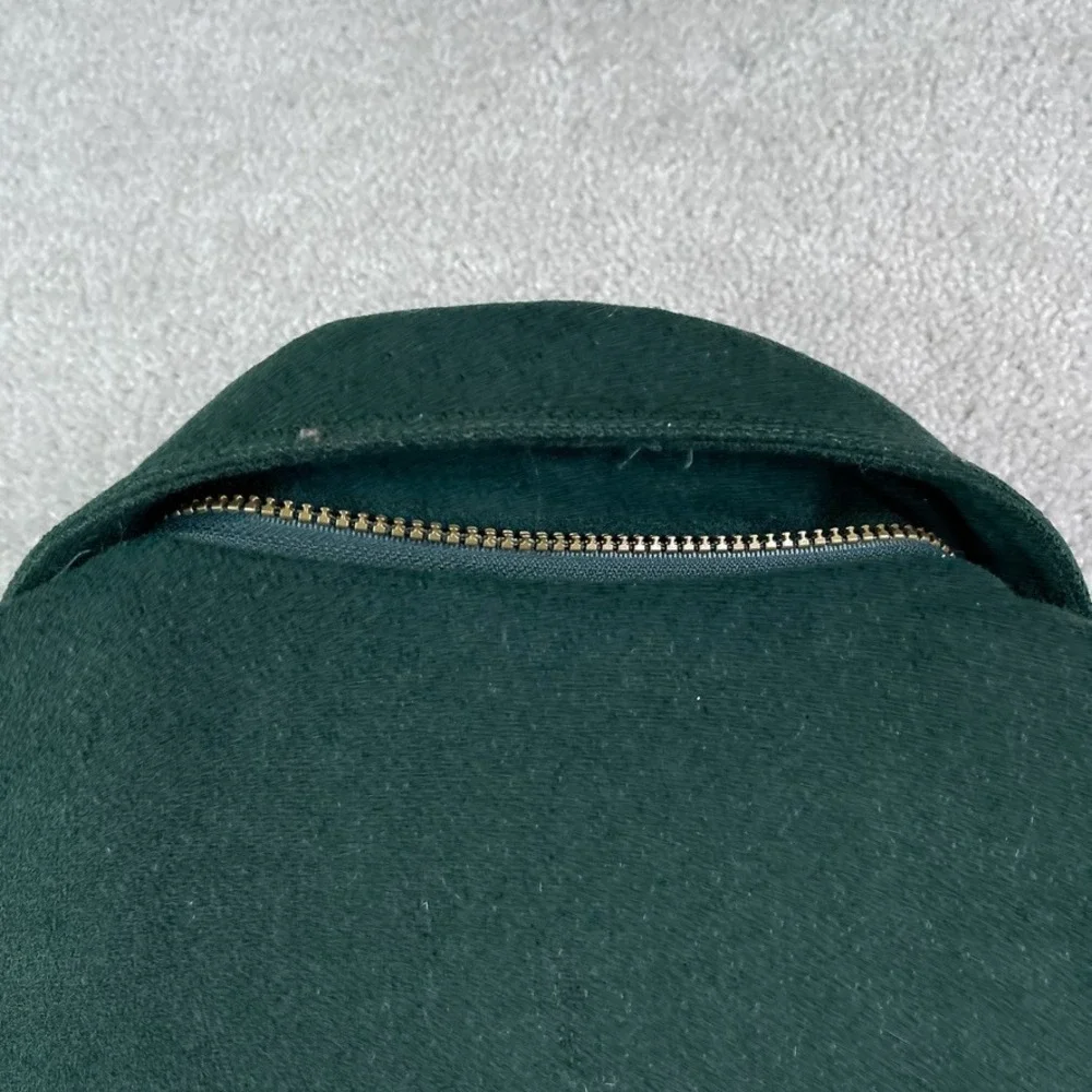 Vintage Wool Jacket Mens Large Green Lobster Clasp Quilted Lined Barn Coat